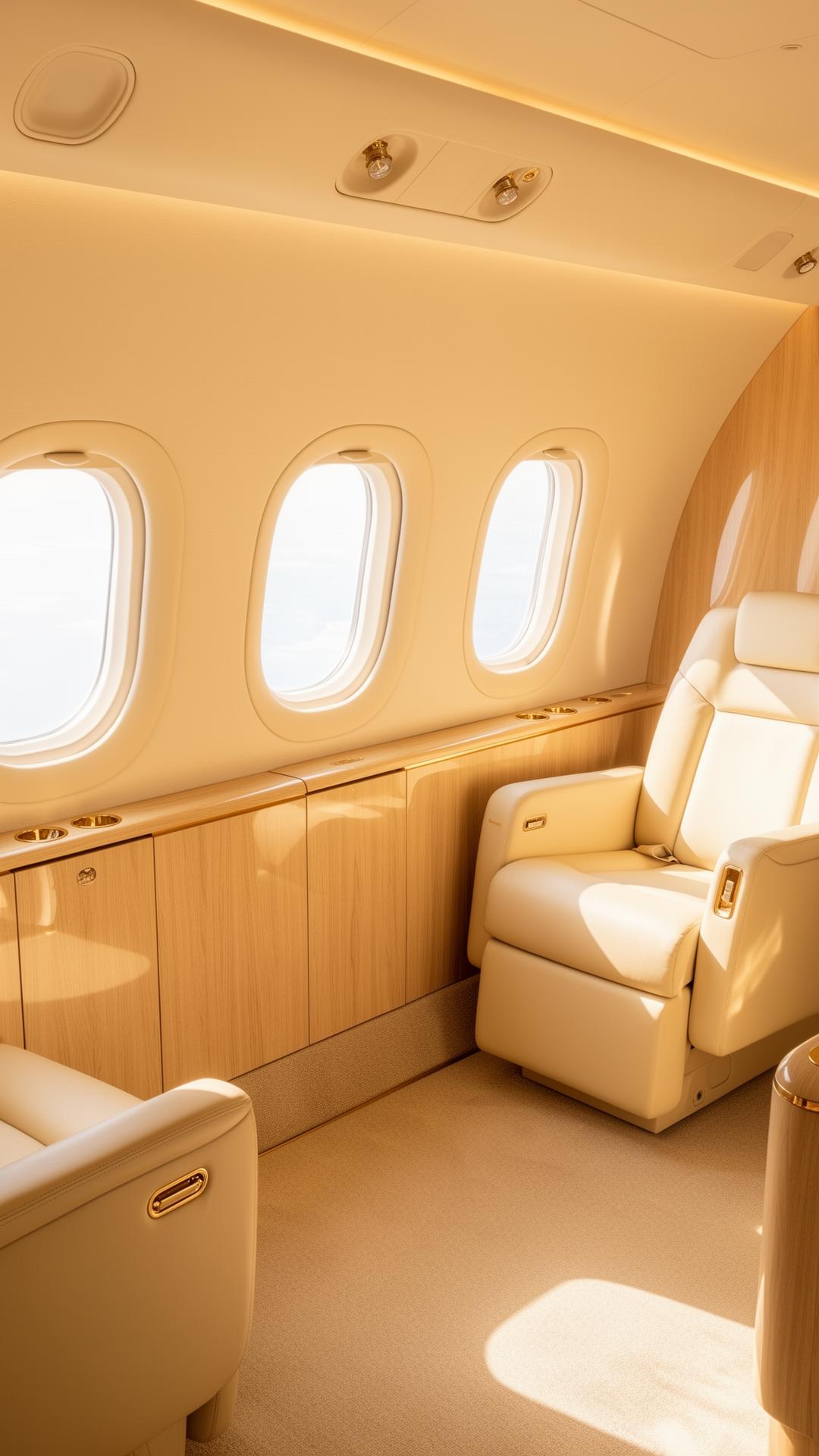 Intérieur de cabine de jet privé